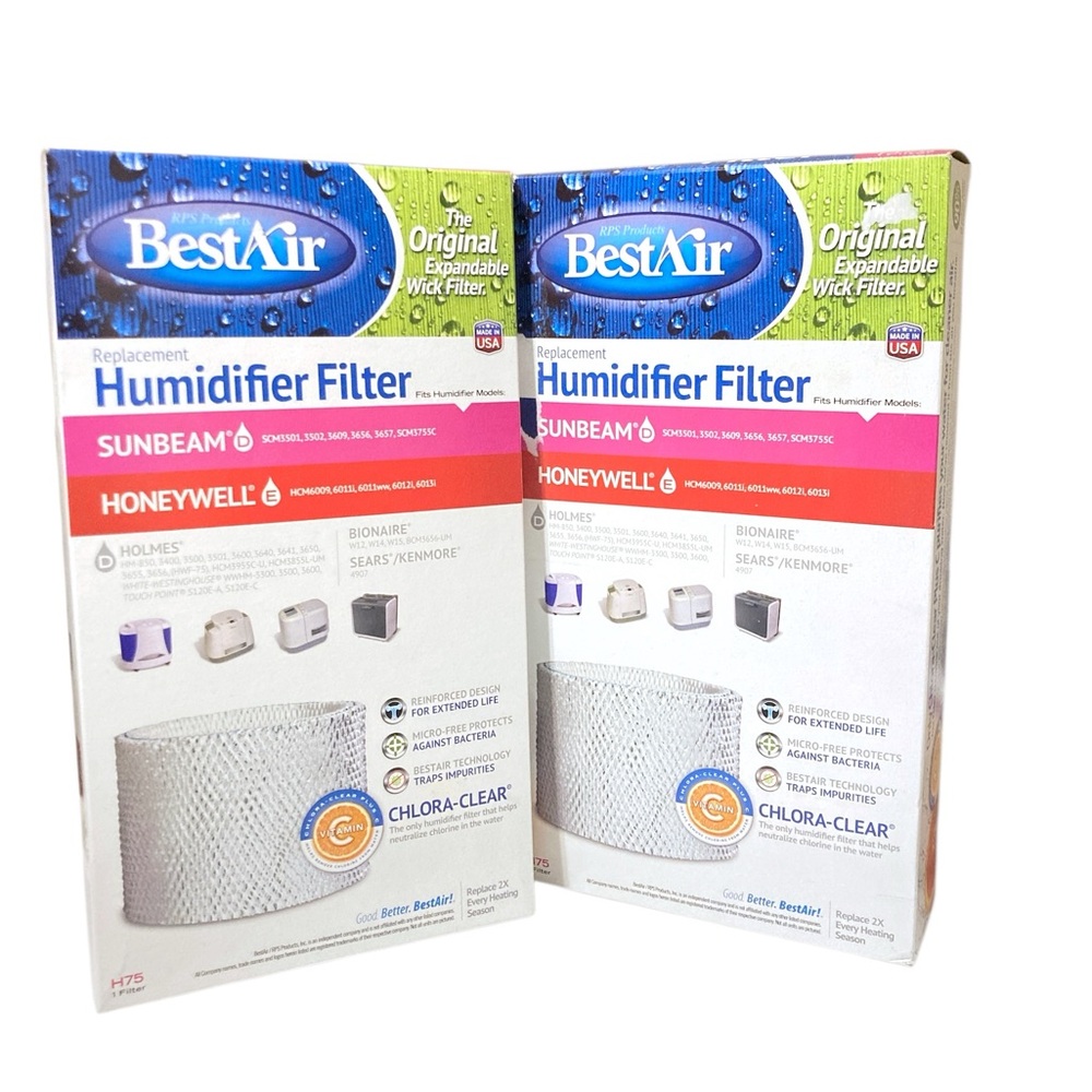 2 BestAir H75 Humidifier Filter Replacement
SUNBEAM HONEYWELL HOLMES